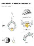 wholesale 925 Sterling Silver Birthstone Claddagh Celtic Knot Dangle Earrings for Women-0-2