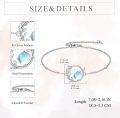 wholesale 925 Sterling Silver Moonstone Leaf Design Adjustable Bracelet for Women Gifts-0-4