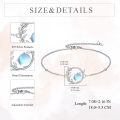 wholesale 925 Sterling Silver Moonstone Leaf Design Adjustable Bracelet for Women Gifts-0-4