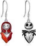 wholesale TOUPOP Jack Skellington And Sally Earrings Sterling Silver Skull Earrings Nightmare Earrings -0-0