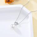 wholesale 925 Sterling Silver Heart-Shaped Chain with White Freshwater Pearl Pendant Necklace-0-3