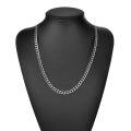 wholesale Sterling Silver White Gold Plated 3mm Flat Cuban Link Curb Chain Necklace 18 26 -0-3