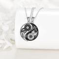 wholesale 925 Sterling Silver Yin Yang Sunflower & Moon Couple Necklaces-0-4