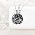 wholesale 925 Sterling Silver Yin Yang Sunflower & Moon Couple Necklaces-0-4