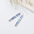 wholesale 925 Sterling Silver White Gold Plated Abalone Shell Long Bar Drop Earrings For Women-0-1