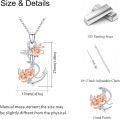 wholesale 925 Sterling Silver Anchor Necklace with Rose Charm Pendant for Women s-0-5