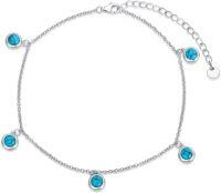 wholesale Sterling Silver Turquoise Stone Anklet for Women Mother s Day Gift-Turquoise Anklet