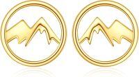 wholesale Gold Mountain Stud Earrings - Minimalist 14K Solid Gold  for Women & Girls-B-Mountain