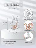 wholesale 925 Sterling Silver Heart-Shaped Deer Family Pendant Necklace-0-4