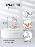 wholesale 925 Sterling Silver Heart Deer Pendant Necklace Cubic Zirconia Rose Gold Accent Women Jewelry-0-4