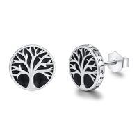 wholesale 925 Sterling Silver Tree Of Life Stud Earrings-A1-Life Tree