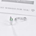 wholesale 925 Sterling Silver Snake Green Stone Hypoallergenic Hoop Earrings for Women and Girls-0-1