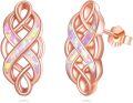 wholesale 925 Sterling Silver Celtic Knot Opal Stud Earrings for Women - Good Luck Irish Jewelry-0-24