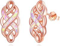 wholesale Sterling Silver Celtic Knot Stud Earrings for Women Good Luck Irish-Pink