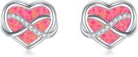 wholesale  Sterling Silver Opal Heart Stud Earrings for Women Minimalist Fashion -style 10