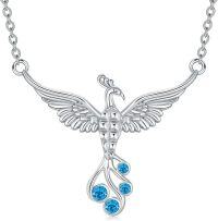 wholesale Sterling Silver Birthstone Phoenix Necklace for Women-December