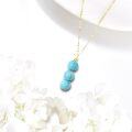 wholesale 14K Gold Turquoise Stone Round Beads 14K Gold  Chain Pendant Necklaces for Women Gifts-0-2