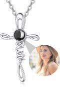 wholesale 925 Sterling Silver Black Onyx Faith Cross Pendant Necklace for Women Christian -0-1