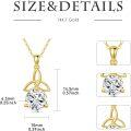 wholesale 14K Gold Trinity Knot Round Cut Moissanite Solitaire Pendant Necklace for Women-0-3