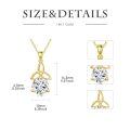wholesale 14K Gold Trinity Knot Round Cut Moissanite Solitaire Pendant Necklace for Women-0-3