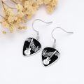 wholesale Silver Metal Music Note Guitar Pick Drop Dangle Hook Earrings for Women Girls-0-2