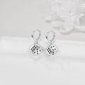 wholesale 925 Sterling Silver Dice Shape Dangle Huggie Hoop Earrings for Men & Women-0-3