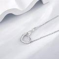wholesale 925 Sterling Silver Heart-Shaped Twist Chain Pendant Necklace for Women-0-2