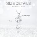 wholesale 925 Sterling Silver Lab-Grown Cubic Zirconia Infinity Mother & Child Heart Pendant Necklace-0-5