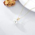 TOUPOP 14K Gold Freshwater Pearl Necklace with Bow Heart Dolphin Pendant-0-3