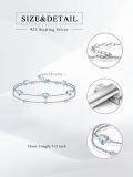 wholesale 925 Sterling Silver Heart Crystal Blue Chain Bracelet Wholesale For Women-0-5