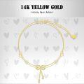 wholesale 14K Gold Infinity & Hearts Ankle Anklet with Moissanites - Adjustable Size-0-4