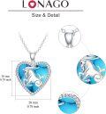 wholesale 925 Sterling Silver Heart-Shaped Blue Stone with Unicorn Pendant Necklaces for Women - 12 Zodiac Signs -0-2