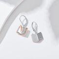 wholesale 925 Sterling Silver Book-Shaped Earrings with Feather Detail for Women Reading Lover Gift-0-2