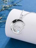 wholesale 925 Sterling Silver Crescent Moon Zodiac Sign Necklace for Women Gothic Jewelry Birthday Gifts for Girlfriend Wife Grandma Mom-0-3