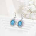 wholesale 925 Sterling Silver Filigree Turquoise Leverback Drop Earrings-0-2