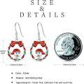 wholesale 925 Sterling Silver Metal Christmas Wreath Bow Santa Claus Dangle Earrings for Women-0-3