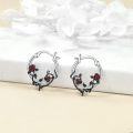 wholesale 925 Sterling Silver Red Rose Vine Huggie Hoops - Floral s for Her-0-4