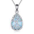 wholesale 925 Sterling Silver Celtic Tree Of Life Pendant Necklace Wholesale With Green Inlay-0-6