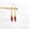 wholesale 925 Sterling Silver Red Enamel Drop Dangle Hook Earrings for Women Girls-0-1