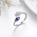 wholesale TOUPOP Evil Eye Rings For Women S925 Sterling Silver Hamsa Hand Turkish Adjustable Wrap Open Adjustable Rings Amulet Jewelry Protection Lucky Gifts -0-3