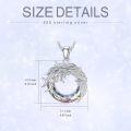 wholesale 925 Sterling Silver Dragon Crystal Pendant Necklace with Rainbow Stone and Chain 24-0-3