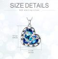 wholesale 925 Sterling Silver Blue Crystal Heart Zodiac Constellation Pendant Necklace-0-2