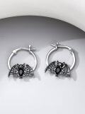wholesale 925 Sterling Silver 3D Bat Design Hoop Earrings for Women's Fashion s-0-1