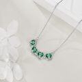 wholesale 925 Sterling Silver Moonstone Convertible Necklace for Women - Four Leaf Clover Heart Pendant Green Crystal Accents-0-9