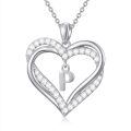 TOUPOP Sterling Silver Heart Initial A-Z Letter Pendant Necklace-0-0