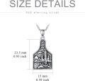 wholesale 925 Sterling Silver Western Cow Tag with Mountain & Cactus Pendant Necklaces for Women and Men-0-4
