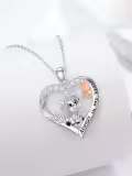 TOUPOP Sterling Silver Stone Animal Pendant Necklace for Women-0-4