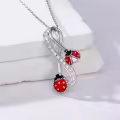 TOUPOP Sterling Silver & Stone Insect Pendant Necklace-0-3