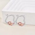wholesale 925 Sterling Silver Pig Heart Hoop Earrings Gift for Women-0-2