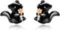 wholesale 925 Sterling Silver 925 Black Squirrel Stud Earrings Cute Animal  for Women Lover Christmas Gifts-0-0